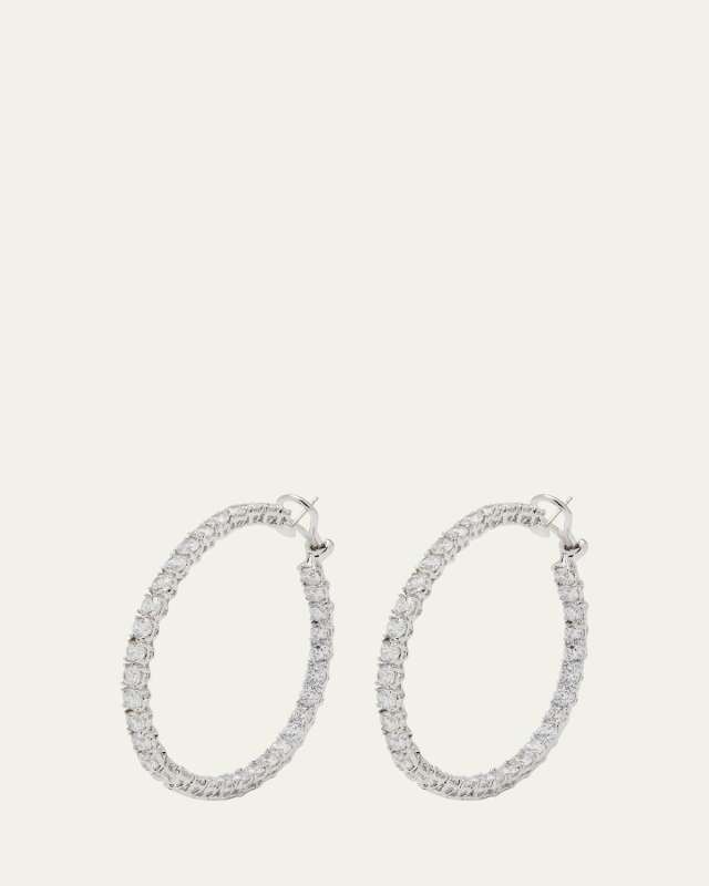 Cubic Zirconia Hoop Earrings, Extra Large